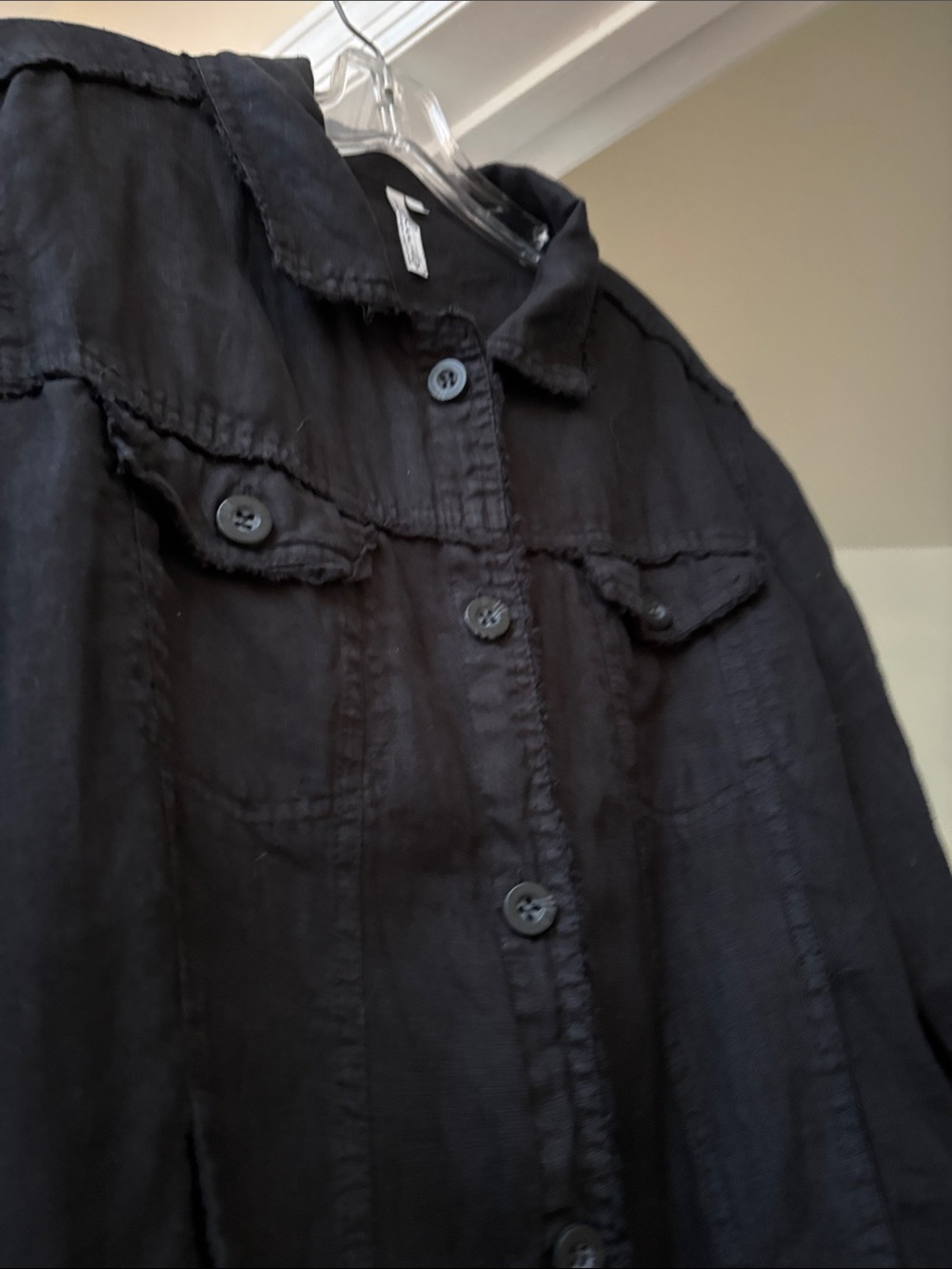 Lulu B Linen Travel Jacket XL Frayed hems -EUC. I paid $98 worn about 3 times - Picture 7 of 11